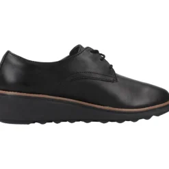 Snøresko<Clarks Stilfulde Lædersnøresko Sort