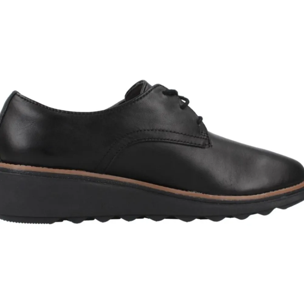Snøresko<Clarks Stilfulde Lædersnøresko Sort