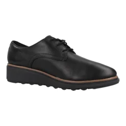 Snøresko<Clarks Stilfulde Lædersnøresko Sort