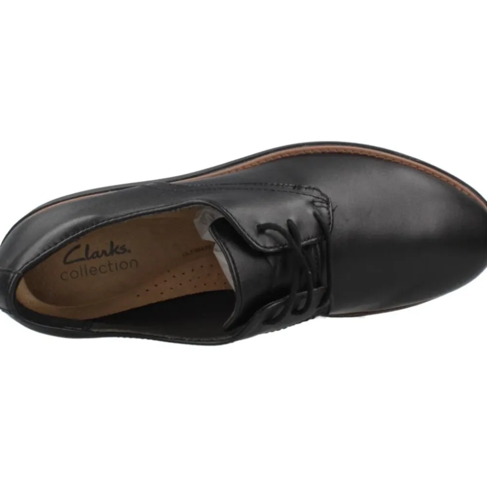 Snøresko<Clarks Stilfulde Lædersnøresko Sort