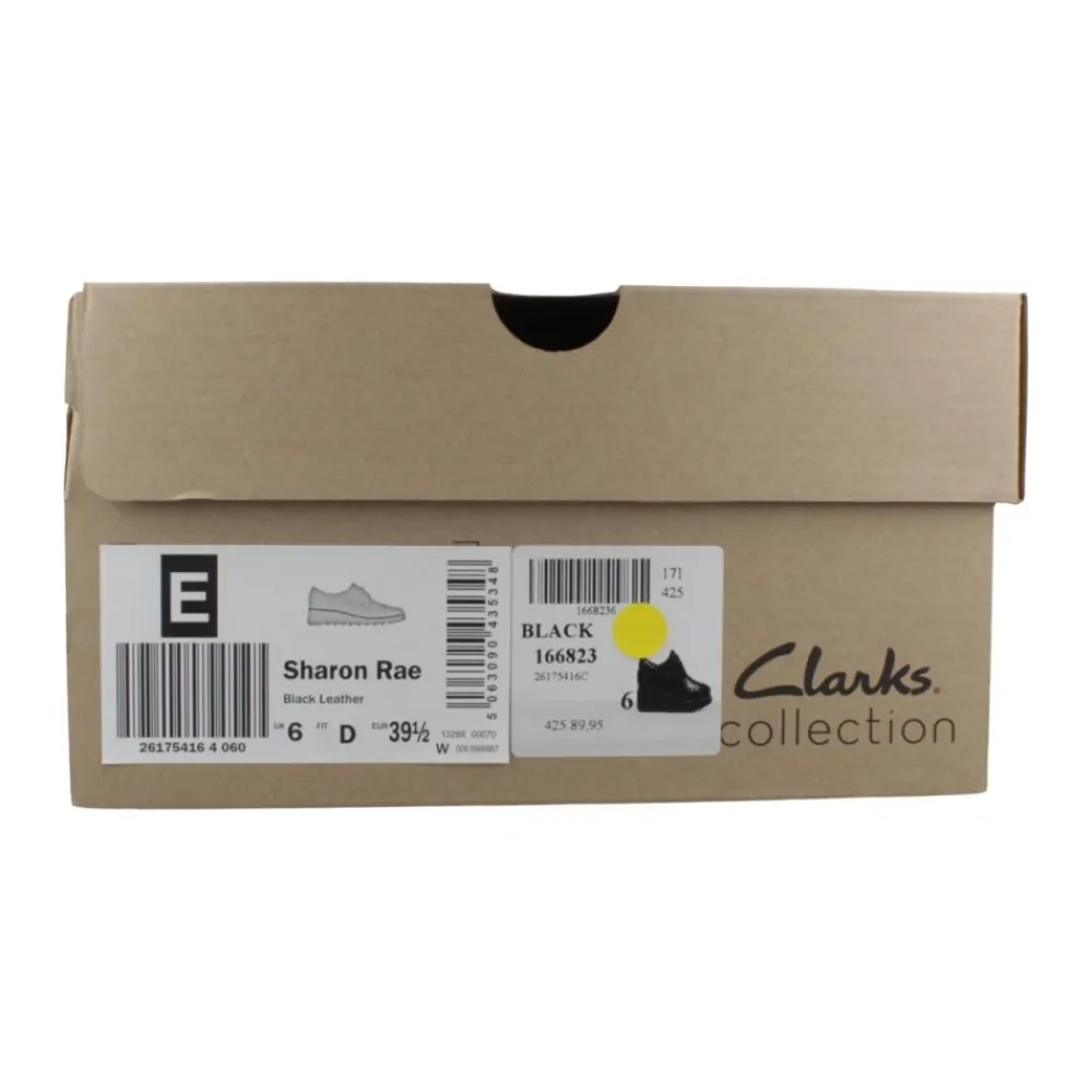 Snøresko<Clarks Stilfulde Lædersnøresko Sort