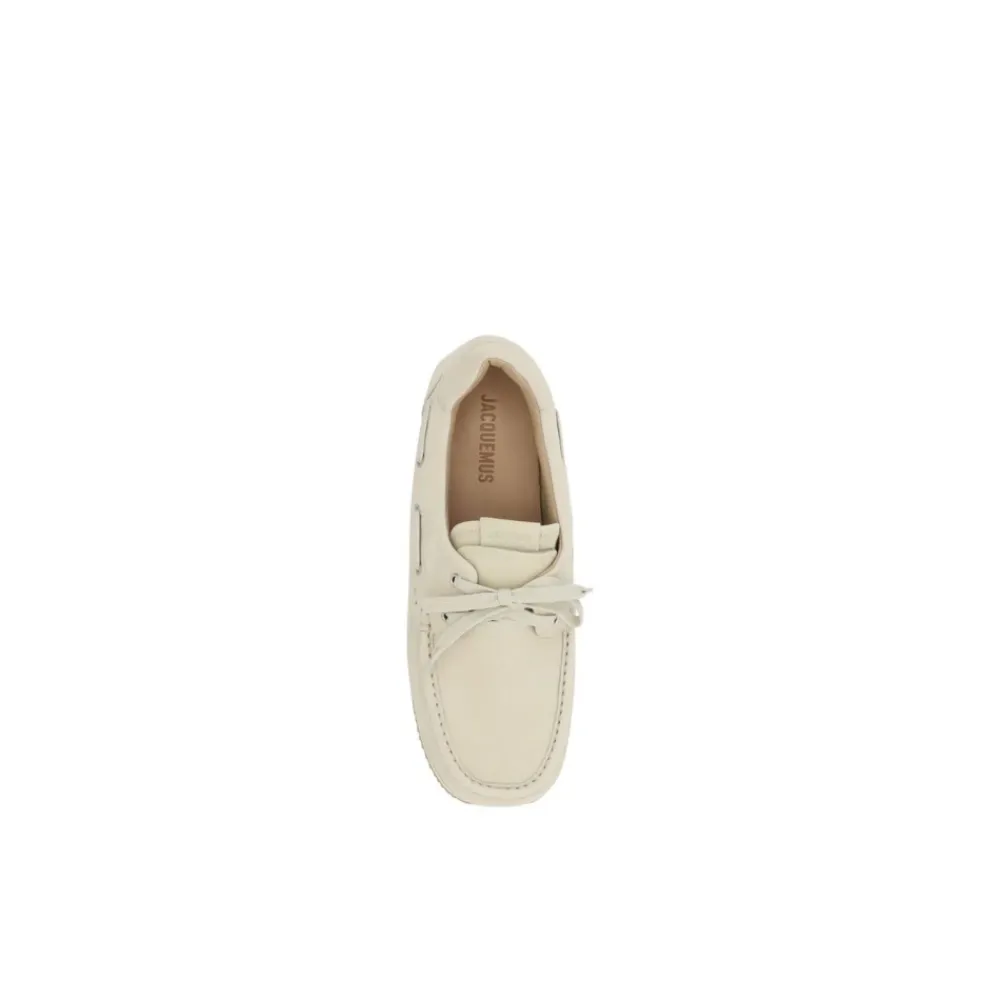 Sejlersko<Jacquemus Stilfulde Loafers med Snørelukning Beige