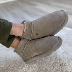 Vinterstøvler<Warmbat Stilfulde Sheepskin Støvler til Mænd Grøn