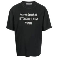 T-Shirts^Acne Studios Stilfuldt Grafisk T-shirt Sort