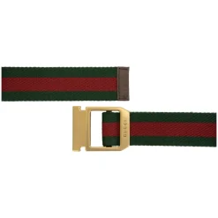 Bælter^Gucci Stofbælte med læderdetaljer Multifarvet