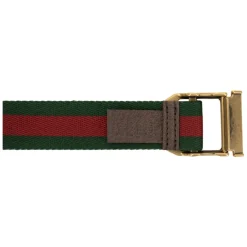Bælter^Gucci Stofbælte med læderdetaljer Multifarvet
