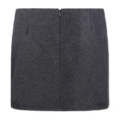 Nederdele<Sportmax Straight Hem Wool Skirt Grå