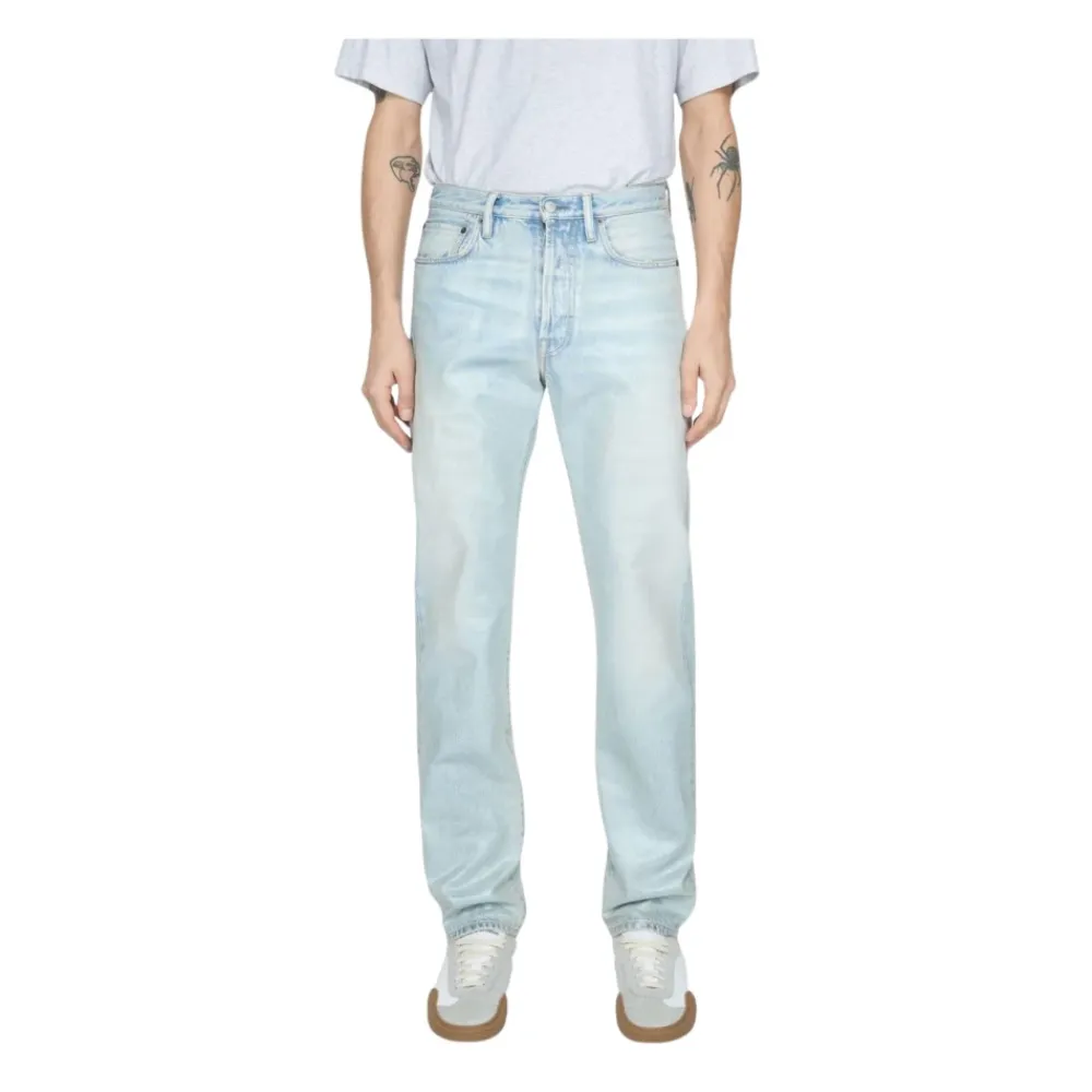 Jeans<Acne Studios Straight Leg Garment Dyed Denim Jeans Blå