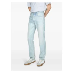 Jeans<Acne Studios Straight Leg Garment Dyed Denim Jeans Blå