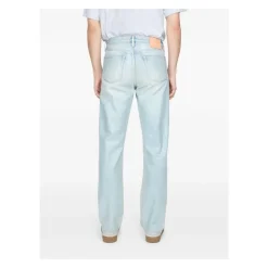 Jeans<Acne Studios Straight Leg Garment Dyed Denim Jeans Blå