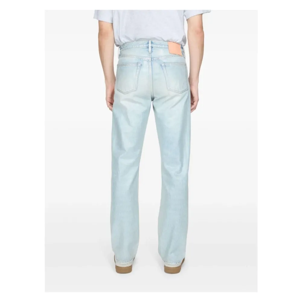 Jeans<Acne Studios Straight Leg Garment Dyed Denim Jeans Blå