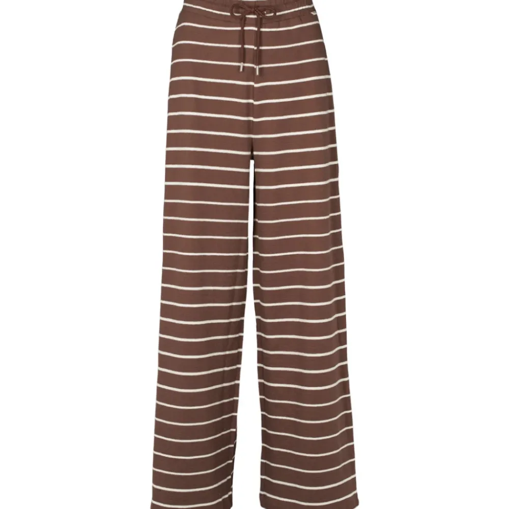 Bukser^Basic Apparel Stribede afslappede bukser i Brun