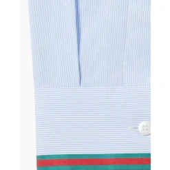 Skjorter^Gucci Stribet bomuldsskjorte med Web Blå