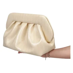 Clutch^THEMOIRè Stribet effekt Håndtaske i imiteret læder Beige