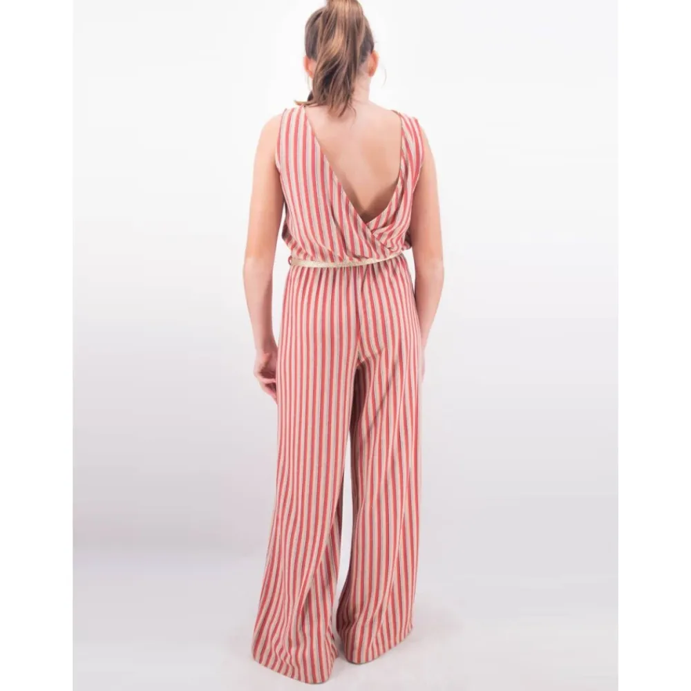 Jumpsuits^Liu Jo Stribet Lurex Jumpsuit Rød