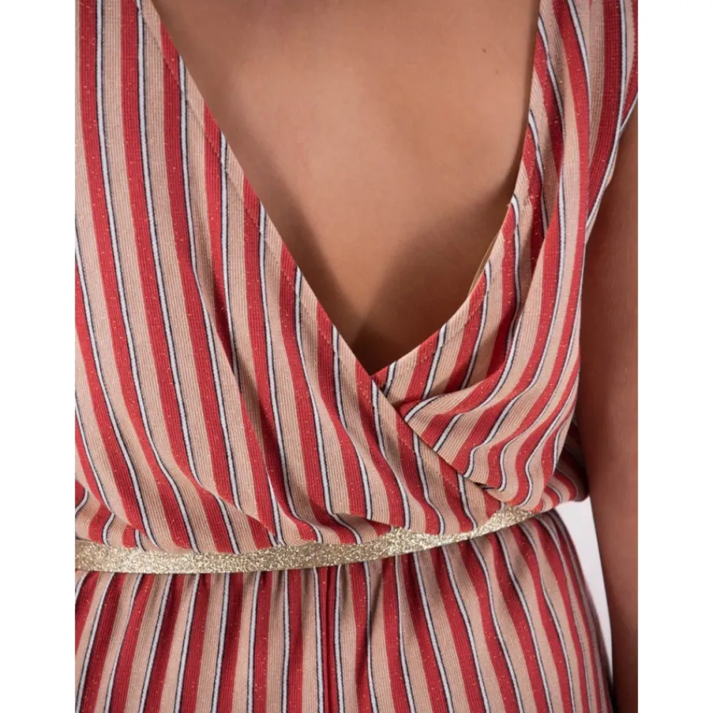 Jumpsuits^Liu Jo Stribet Lurex Jumpsuit Rød