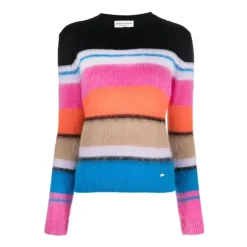 Striktrøjer & Sweatere<Sonia Rykiel Stribet mohair sweater i sort Multifarvet