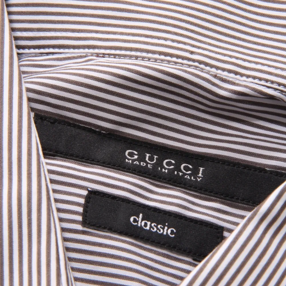 Skjorter^Gucci Stribet Skjorte Brun