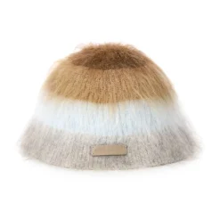 Huer & Kasketter<Ami Paris Stribet uldblandingshat Brun
