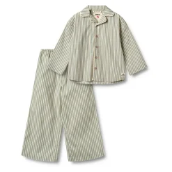 Nattøj<Wheat Stribet Unisex Junior Pyjamas Soft Stripe Grøn