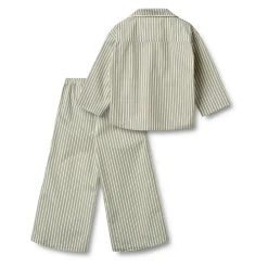 Nattøj<Wheat Stribet Unisex Junior Pyjamas Soft Stripe Grøn