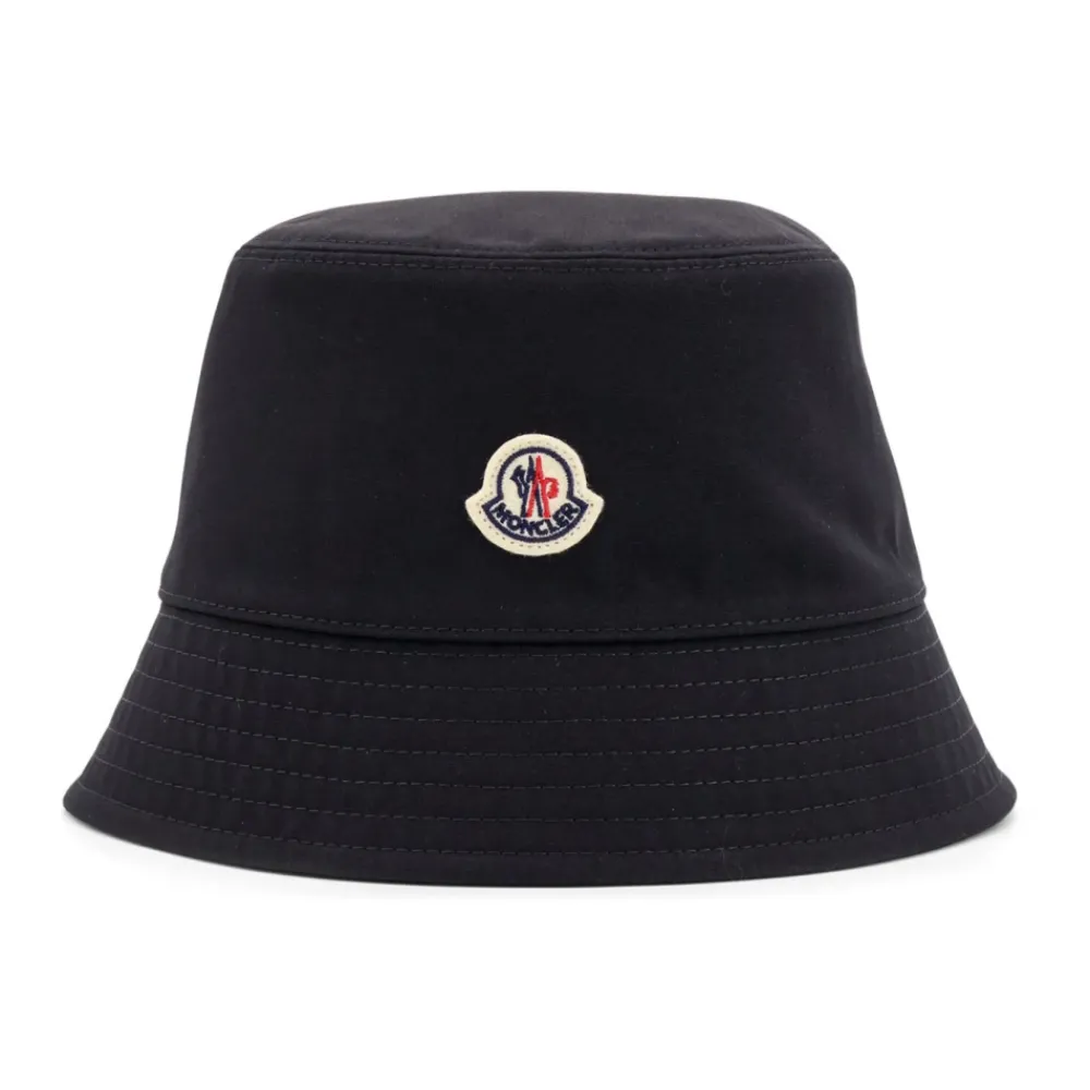 Huer & Kasketter^Moncler Strikket Bucket Hat med Logo Patch Sort