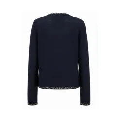 Striktrøjer & Sweatere<Fabiana Filippi Strikket Cardigan med Paillletter Blå