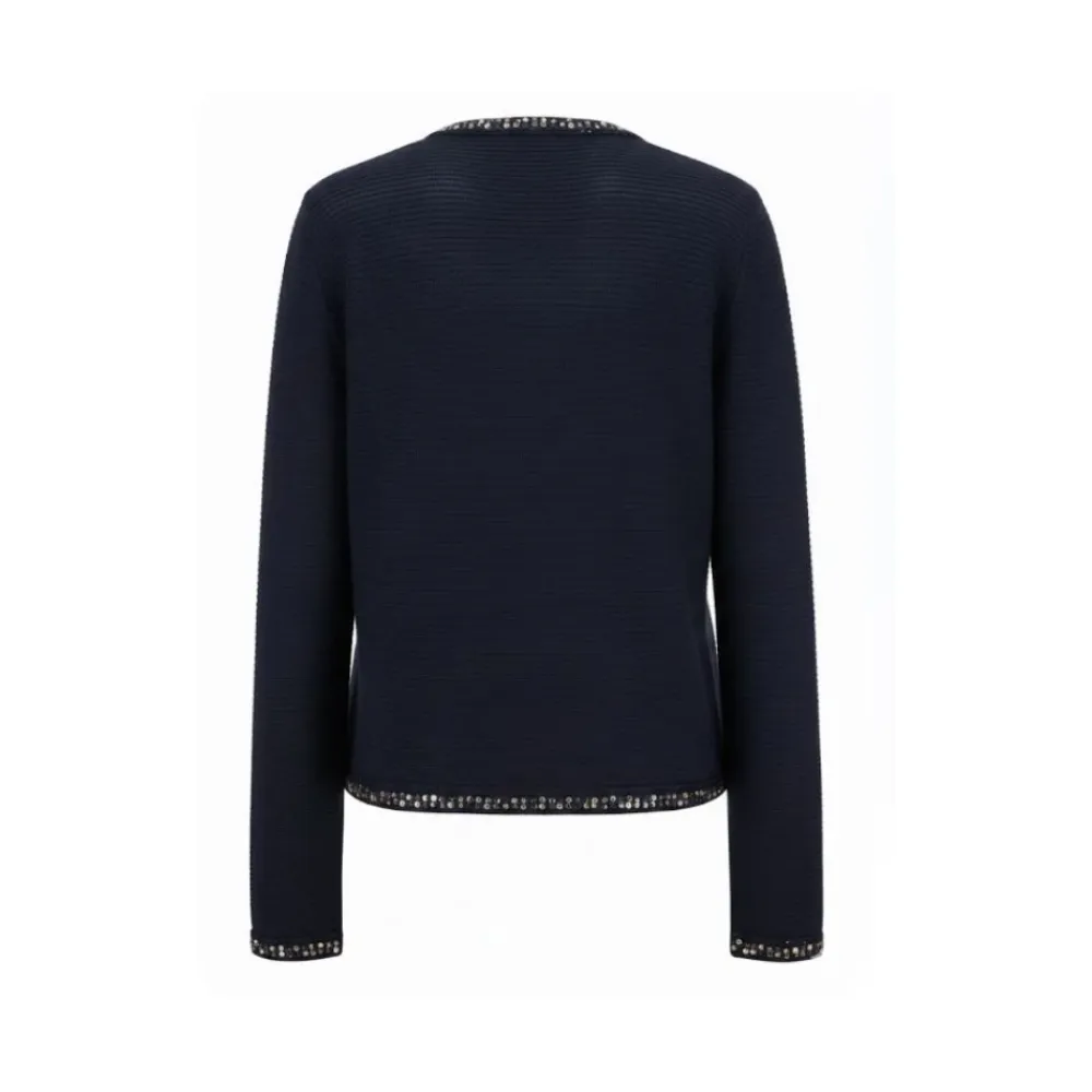 Striktrøjer & Sweatere<Fabiana Filippi Strikket Cardigan med Paillletter Blå