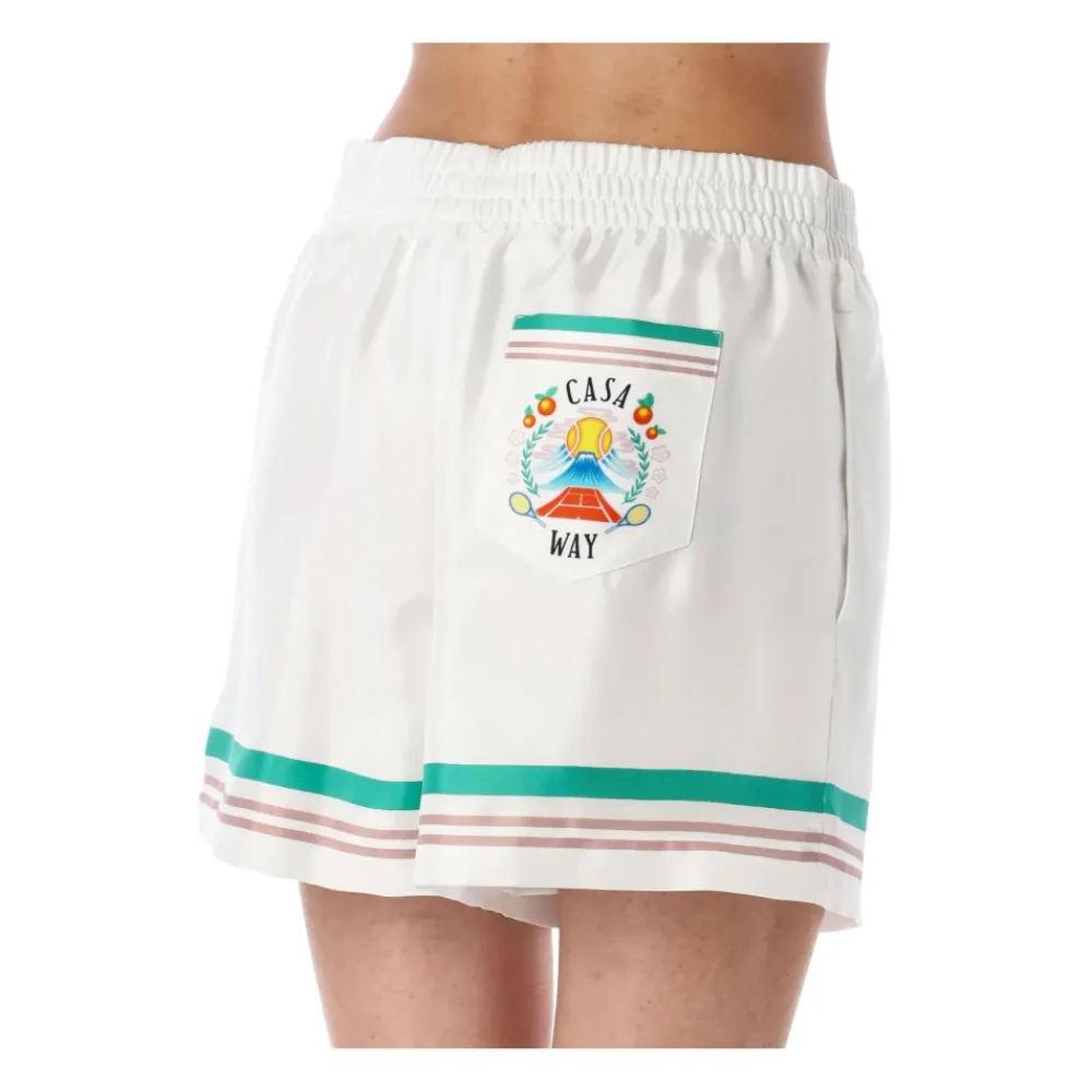 Træningsbukser & Tights<Casablanca Striped Trim Track Shorts Hvid