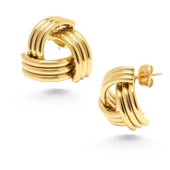 Smykker^Nialaya Stud Knot Earrings in Gold Gul