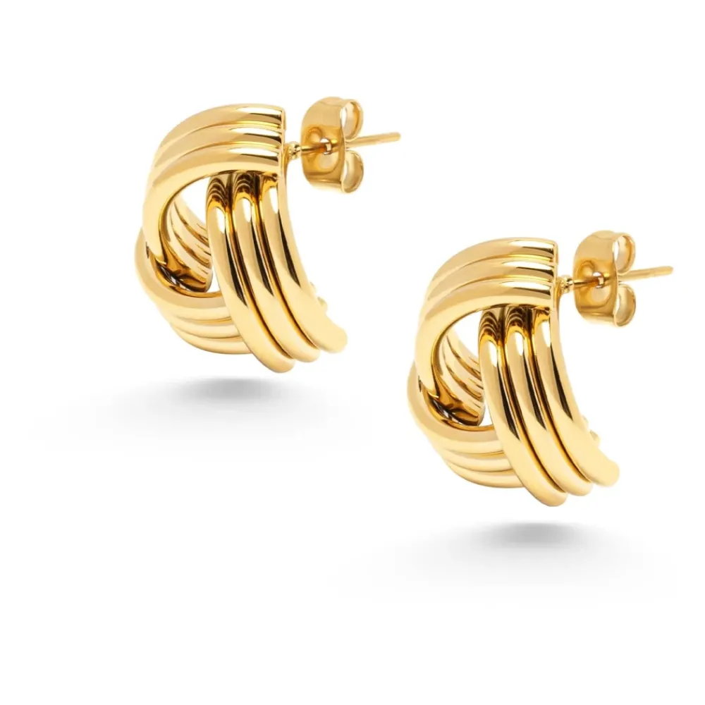 Smykker^Nialaya Stud Knot Earrings in Gold Gul