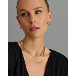 Smykker^Nialaya Stud Knot Earrings in Gold Gul