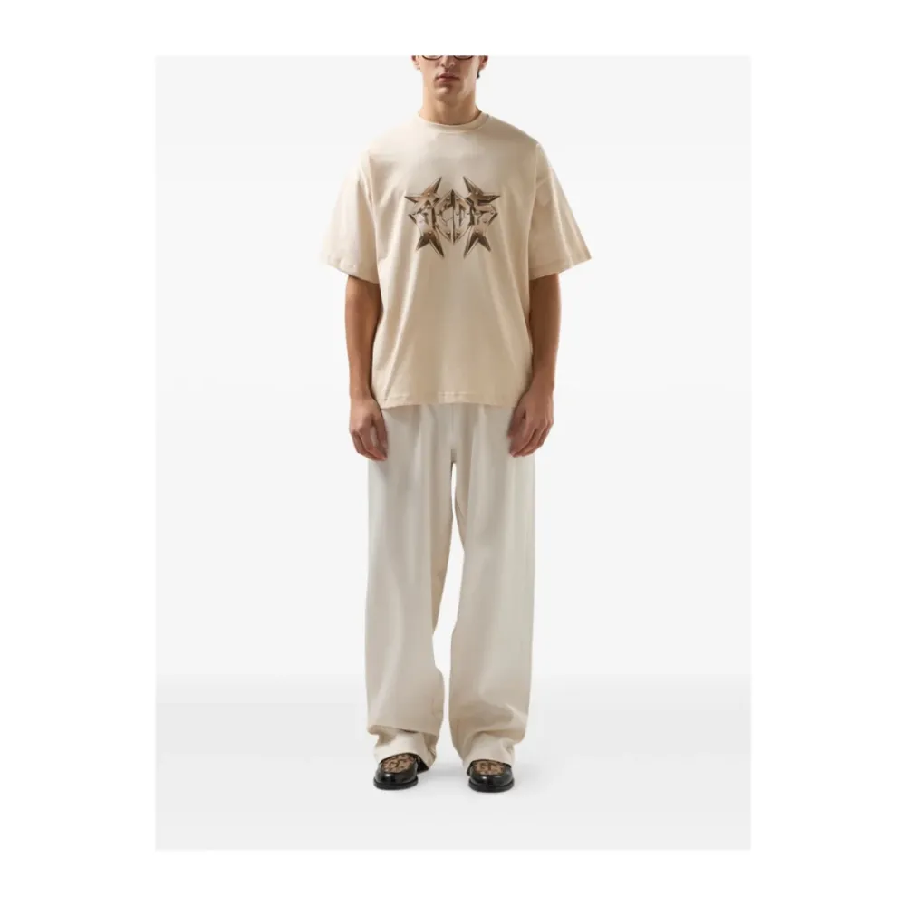 T-Shirts<GCDS Studded Logo T-shirt Beige