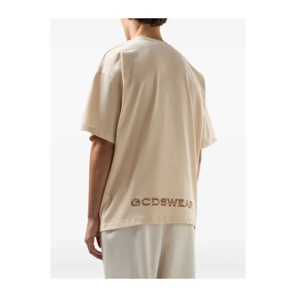 T-Shirts<GCDS Studded Logo T-shirt Beige