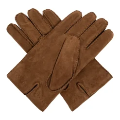 Handsker|Handsker^Moschino Suede handsker med broderet logo Brun