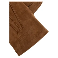 Handsker|Handsker^Moschino Suede handsker med broderet logo Brun