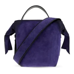 Tasker|Håndtasker<Acne Studios Suede Håndtaske med Logo Lilla