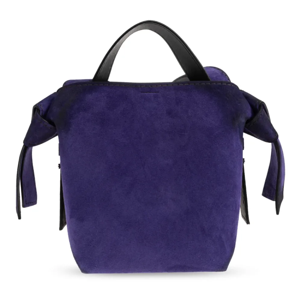 Tasker|Håndtasker<Acne Studios Suede Håndtaske med Logo Lilla