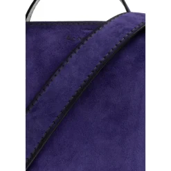 Tasker|Håndtasker<Acne Studios Suede Håndtaske med Logo Lilla