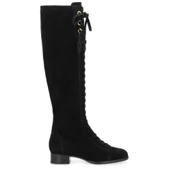 Støvler<Alberta Ferretti Suede leather boots Sort