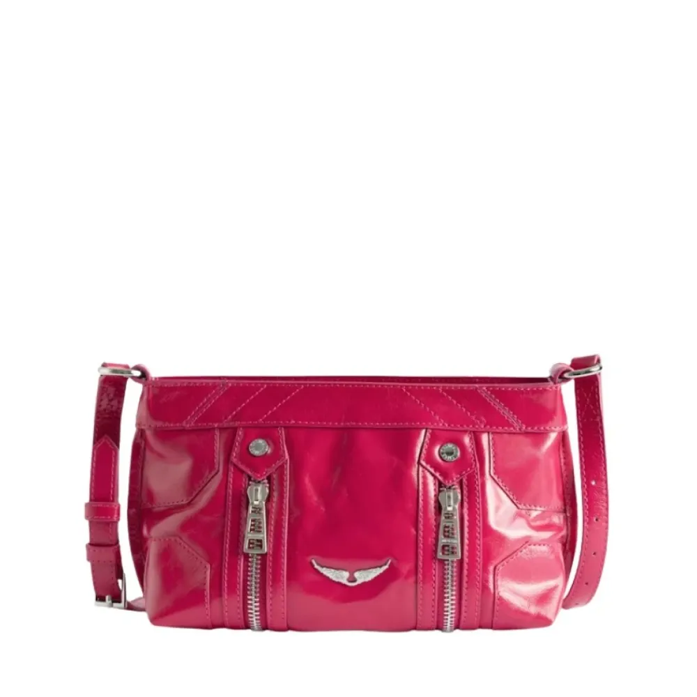 Skuldertasker<Zadig & Voltaire Sunny Mood Vintage Patent Taske Pink