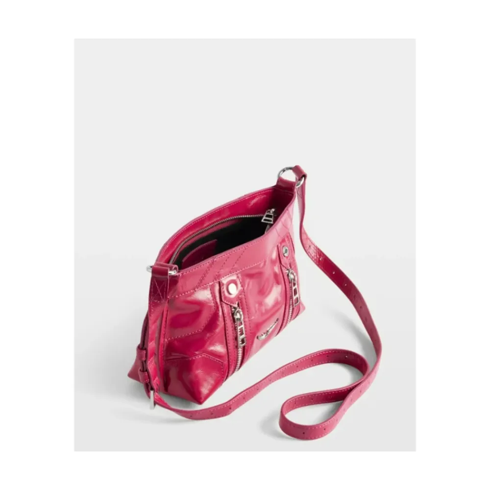 Skuldertasker<Zadig & Voltaire Sunny Mood Vintage Patent Taske Pink