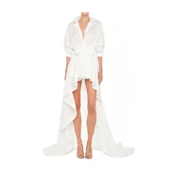 Kjoler^Norma Kamali Super Oversized BF NK Shirt Babydoll Mini Kjole Hvid