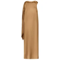 Kjoler<Loulou Studio Susan Twisted Collar Dress Beige