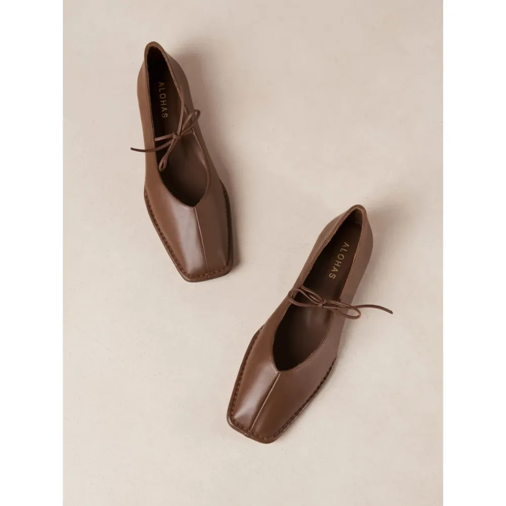 Ballerina Sko<ALOHAS Sway Ballerina-sko i læder Brun