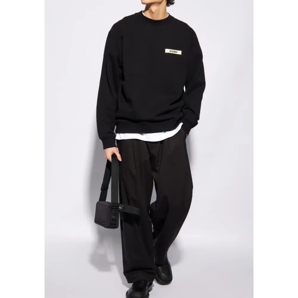 Trøjer|Sweatshirts<Jacquemus Sweatshirt Gros Grain Sort