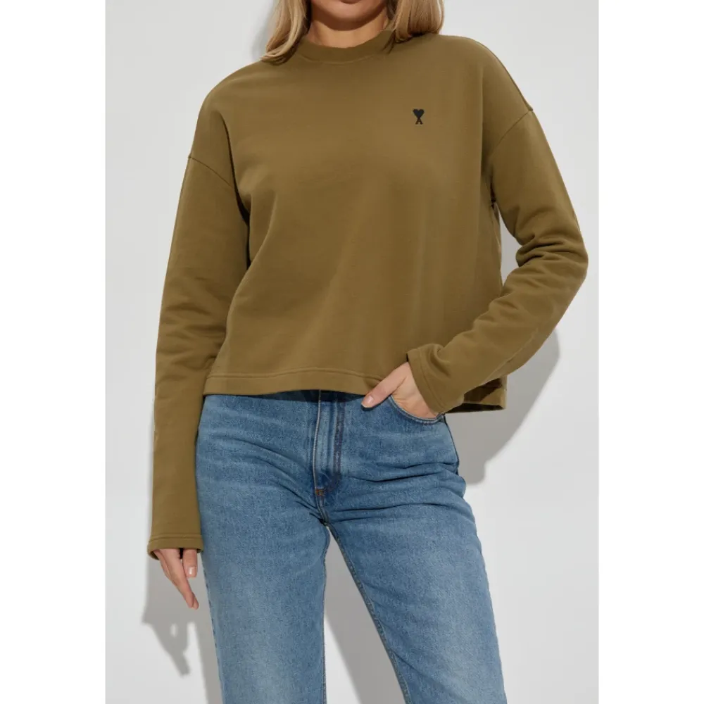 Sweatshirts<Ami Paris Sweatshirt med broderet logo Grøn