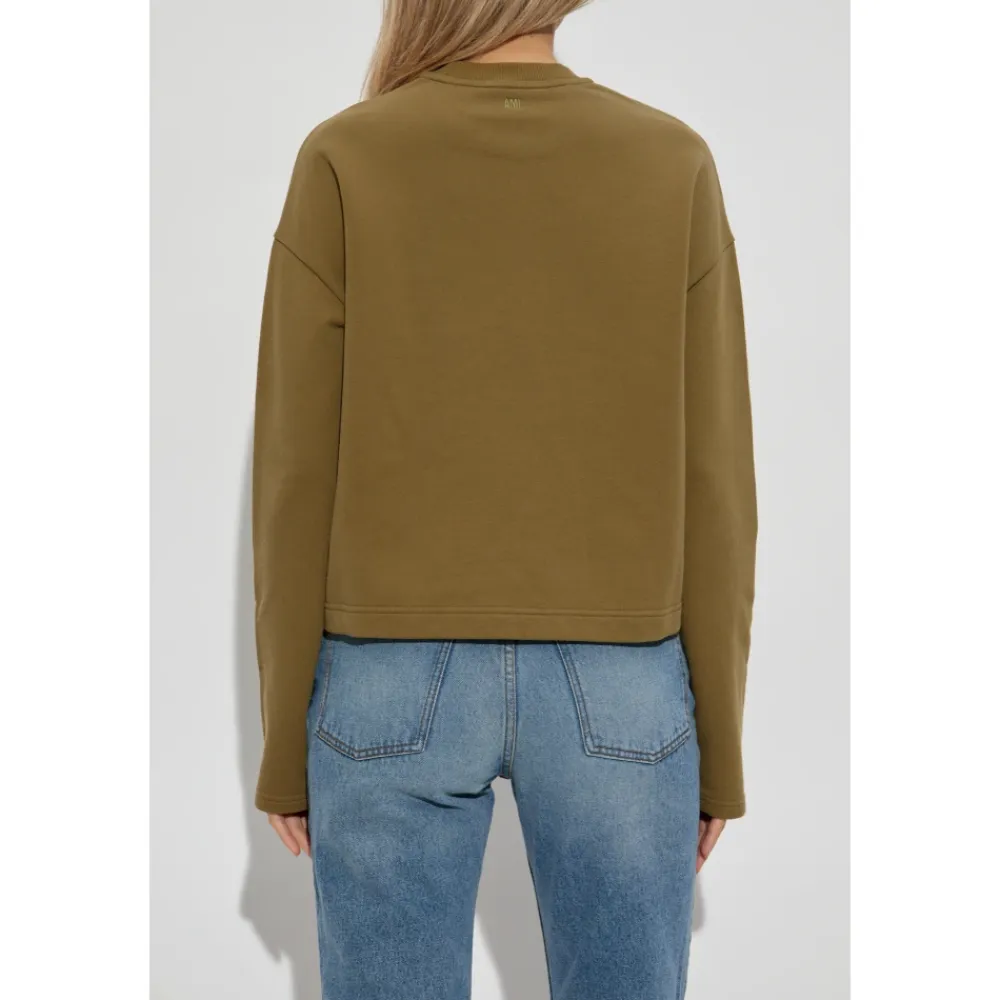 Sweatshirts<Ami Paris Sweatshirt med broderet logo Grøn