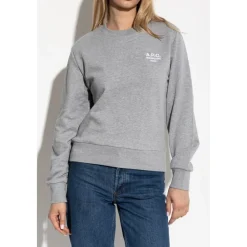 Sweatshirts<A.P.C. Sweatshirt med broderet logo Grå