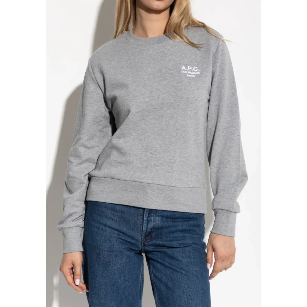 Sweatshirts<A.P.C. Sweatshirt med broderet logo Grå